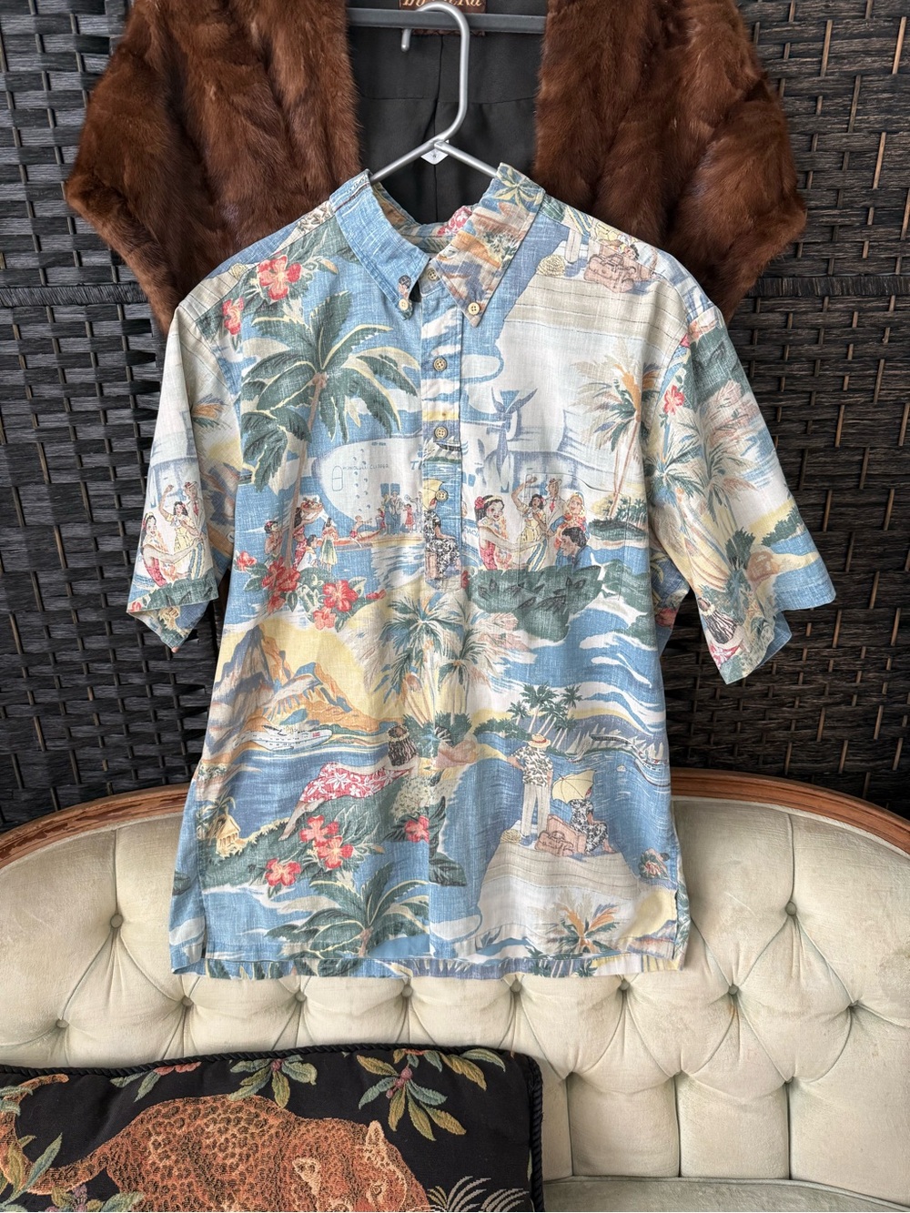 🌺 Vintage Reyn Spooner Honolulu Clipper Pan Am Hawaiian Button Down Shirt XL ✈️